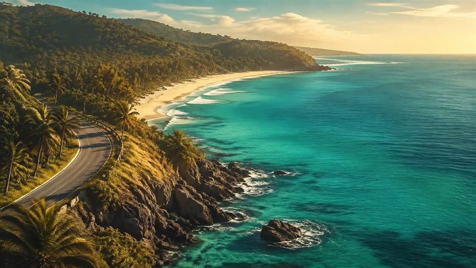 A scenic Malaysian coastline representing the kind of destination worth the drive